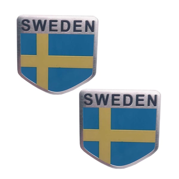 Sveriges Flagga Bildekal 3D Dekal för Bil 2-pack