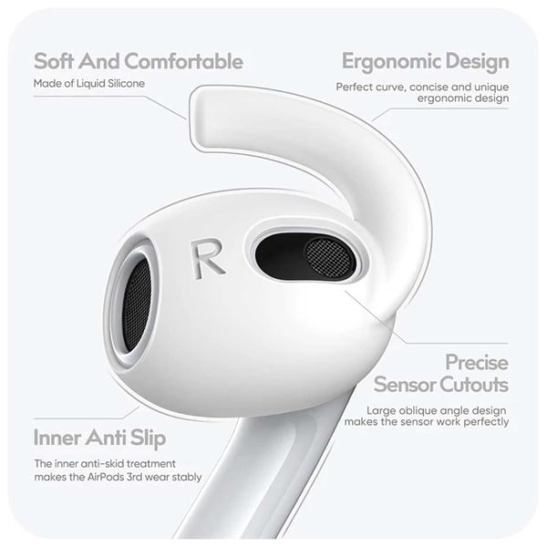 AirPods 3 korvakoukut - silikoni -korvakorut valkoiset