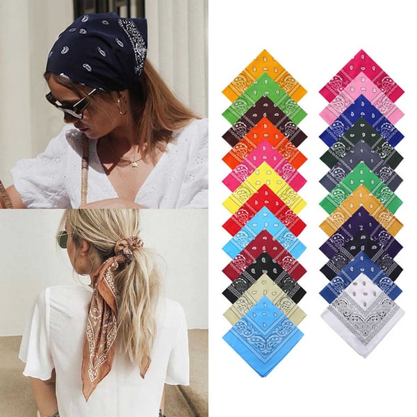 Bandana Scarf Sjal Snusnäsduk Paisleymönster Beige