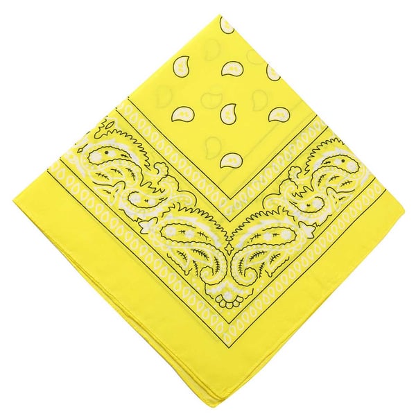 Bandana Scarf Sjal Snusnäsduk Paisleymönster Gul