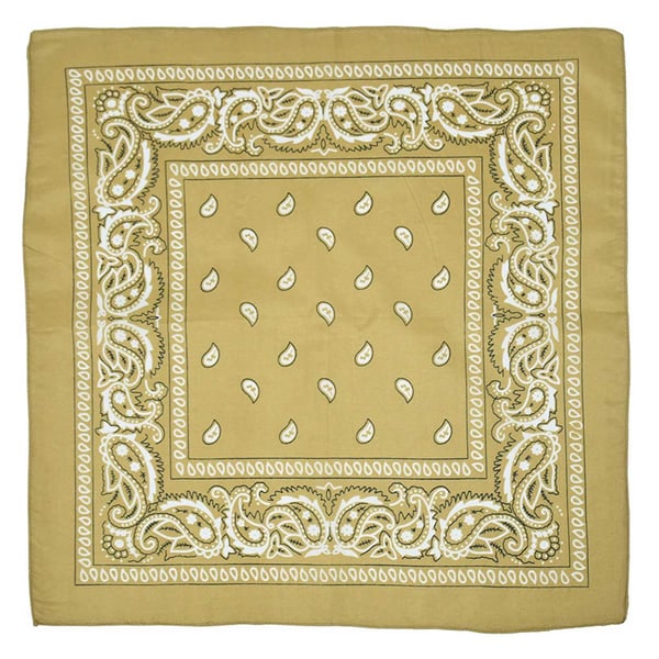 Bandana Scarf Sjal Snusnäsduk Paisleymönster Beige
