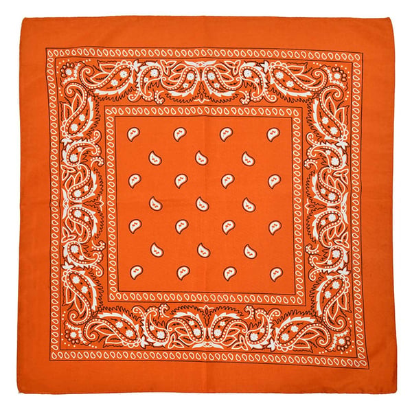 Bandana skjerf sjal snus klut paisley mønster oransje