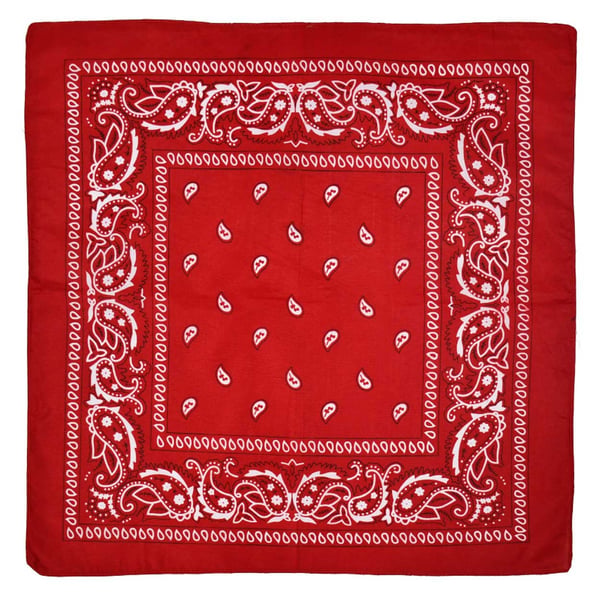 Bandana skjerf sjal snus klut paisley mønster rød