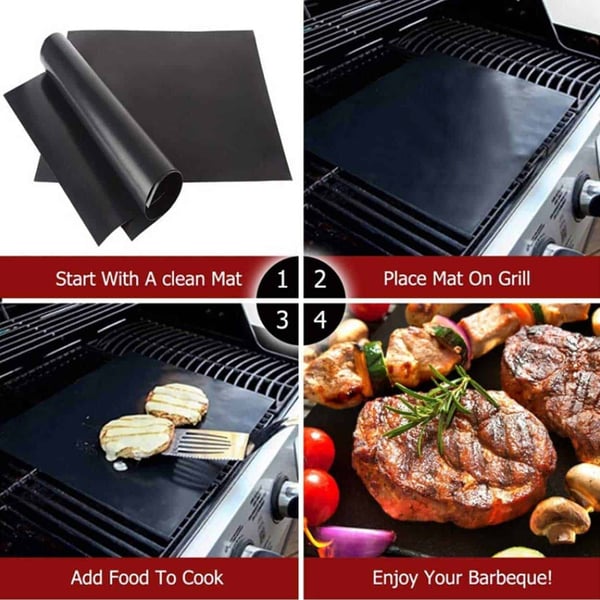5 -Pack Grill Mat - Uudelleenkäytettävä ei -sauva 40x33cm