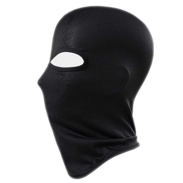 Ohut musta balaclava -hiihtomaski ryöstö hattu 2 reikää