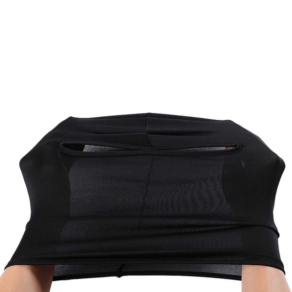 Ohut musta balaclava -hiihtomaski ryöstö hattu 2 reikää