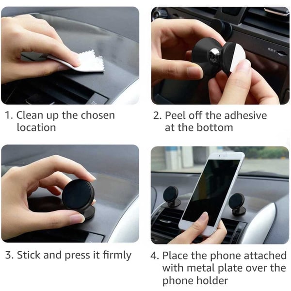 Mobilholder med magnet - roterbar bilholder gull