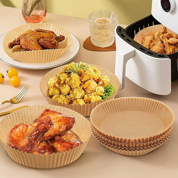 Air Fryer Paper 100 -Pack -20 cm engangspapir til luftfrøbrun