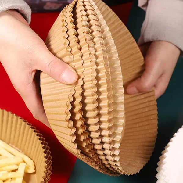 Air Fryer Paper 100 -Pack -20 cm engangspapir til luftfrøbrun