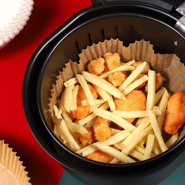 Air Fryer Paper 100 -Pack -20 cm engangspapir til luftfrøbrun