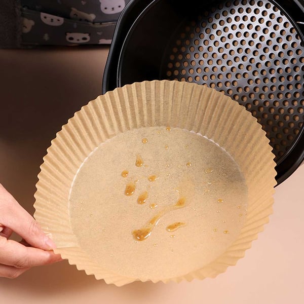 Air Fryer Paper 100 -Pack -20 cm engangspapir til luftfrøbrun