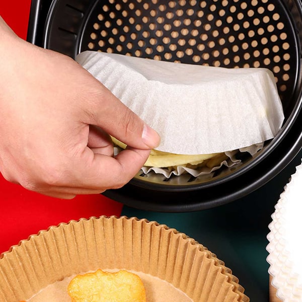 Air Fryer Paper 100 -Pack -20 cm engangspapir til luftfrøbrun