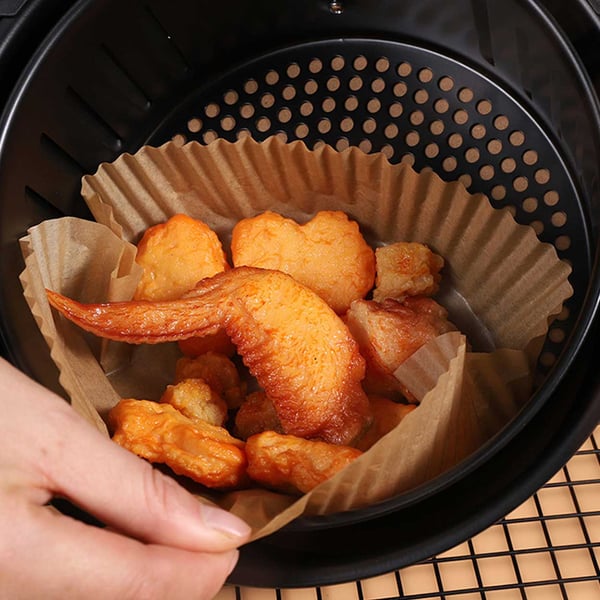 Air Fryer Paper 100 -Pack -20 cm engangspapir til luftfrøbrun