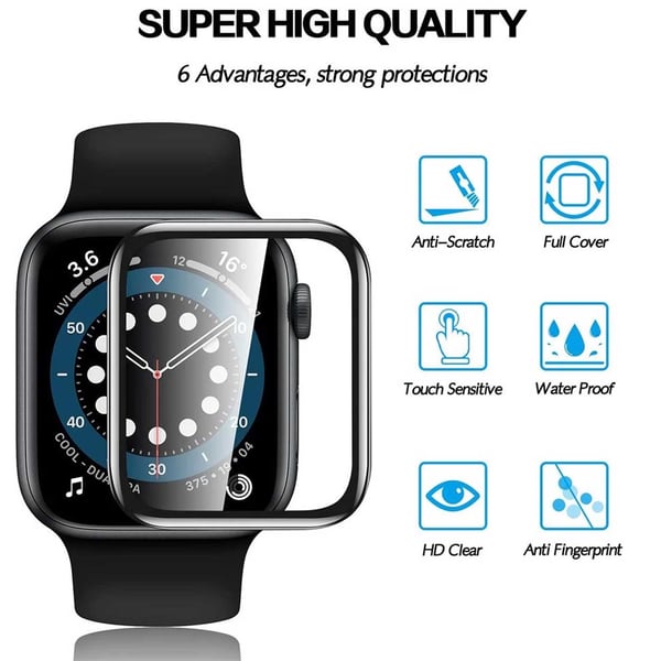 Apple Watch 7/8 41 mm: n näytönsuojaus [3-Pack] 3D-käyrän näytönsuojaus