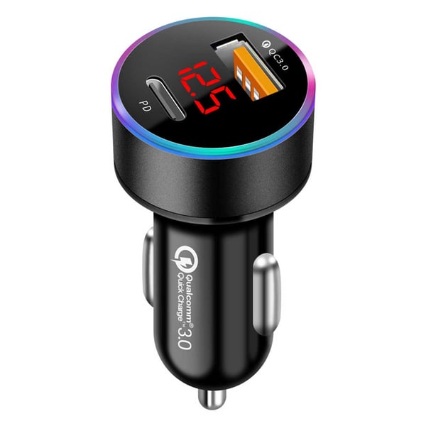 Billaddare USB-C 6A 36W Power Delivery Quick Charge 3.0