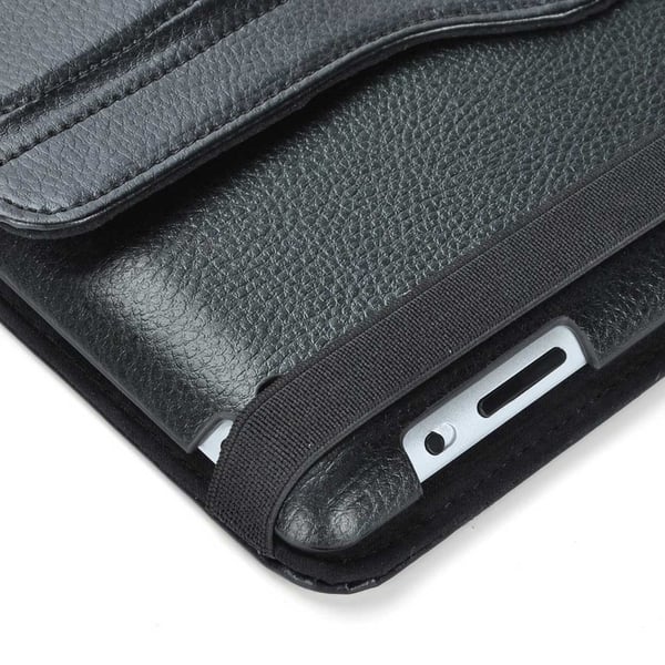 iPad Pro 3/4/5/6 12.9 "360 ° Smart Shell Case Case PU Leather Black