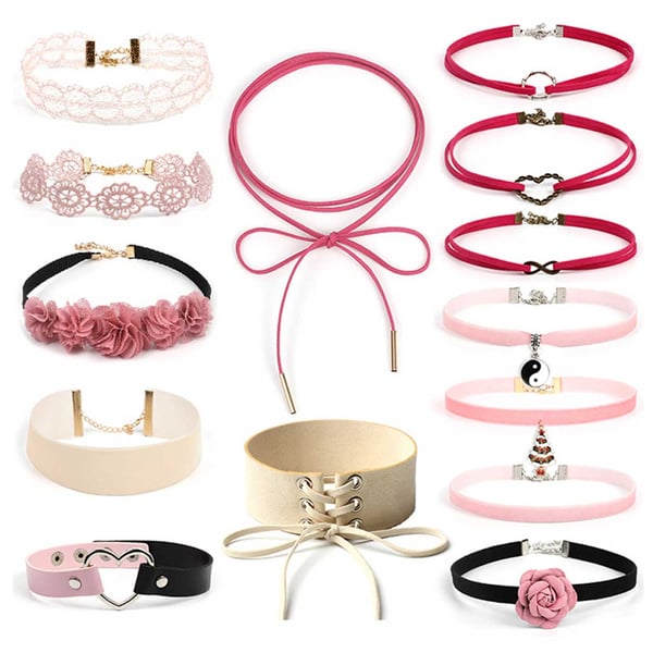 14-pack Choker Halsband Spets Lace PU