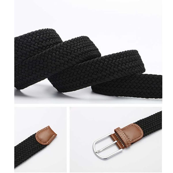 Belt med strekk - Elastisk lerretstoffskip W26 -W36 brun