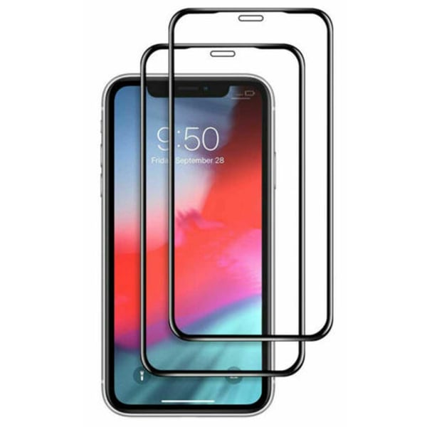2-pakke iPhone XR HD skærmbeskytter kureret glas sort