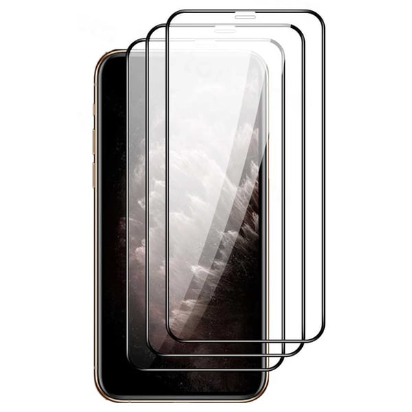 3-Pack iPhone XS Max HD Skärmskydd Härdat Glas Svart