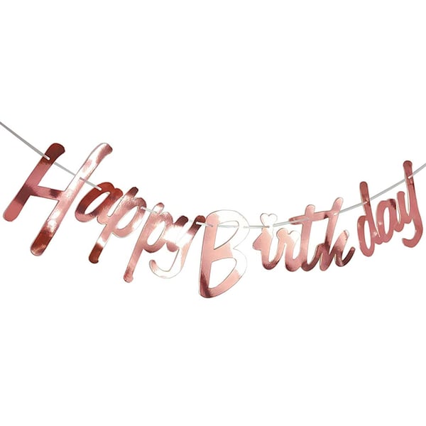 Happy Birthday Girlang Grattis på Födelsedagen Roséguld