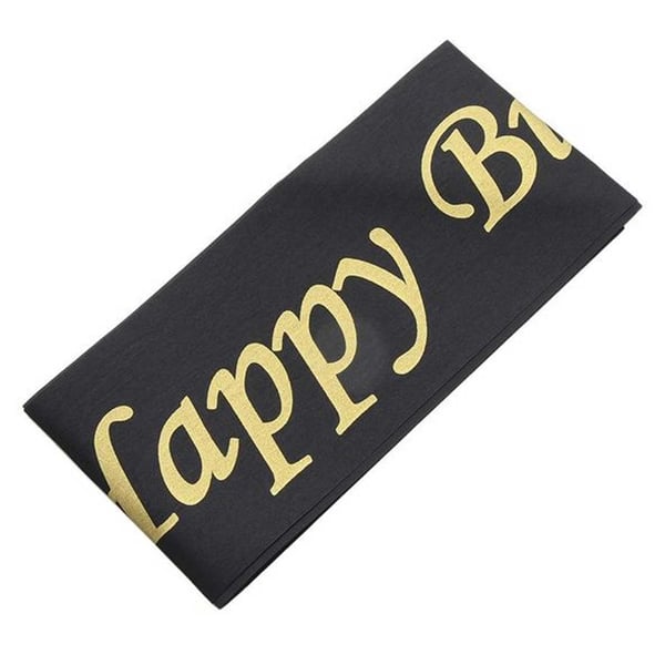 Happy Birthday Ordensband Banderoll Svart Guld