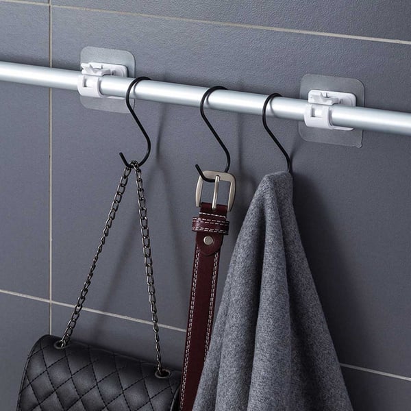 2-Pack Självhäftande Gardinstångshållare Hållare för Stång