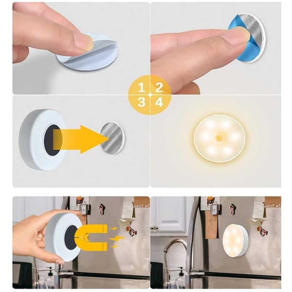 Trådløs lampe med bevægelsessensor - genopladelig LED