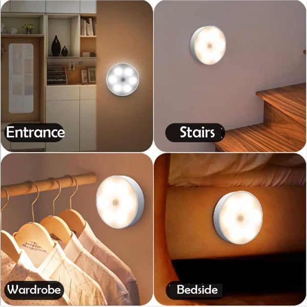 Trådløs lampe med bevægelsessensor - genopladelig LED