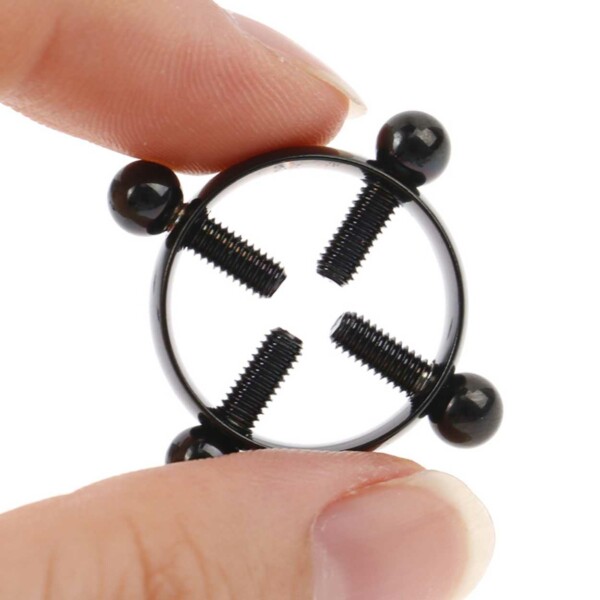 Fake Bröstpiercing Utan Hål Nipple Piercing Bröstvårta Svart