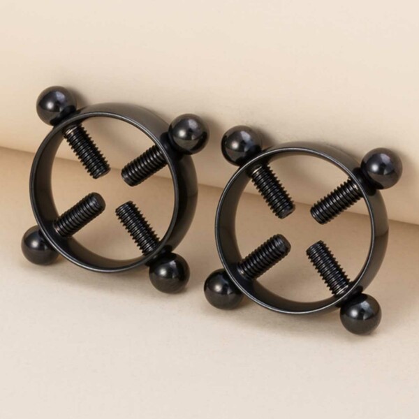 Fake Bröstpiercing Utan Hål Nipple Piercing Bröstvårta Svart