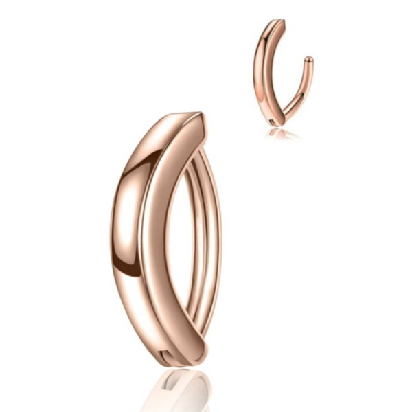 Falske navlepiercing navle ring uten hull rosegull