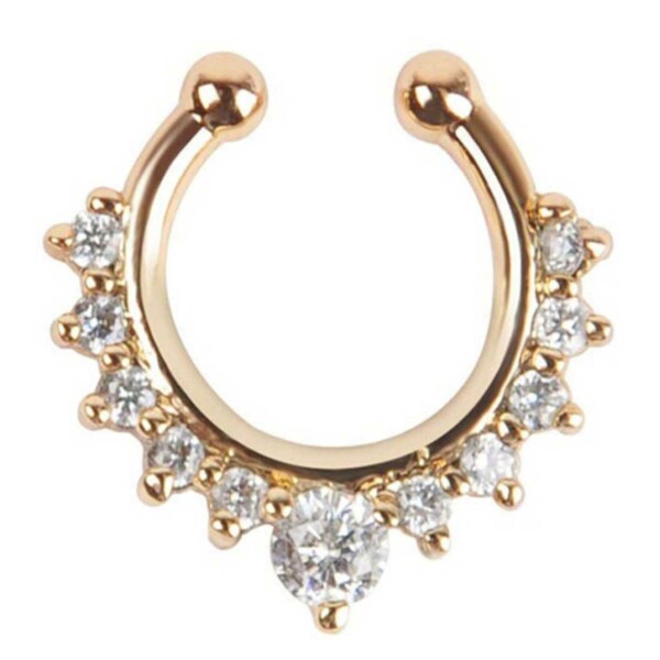 Fake Septum Näspiercing Näsring Utan Hål Guld