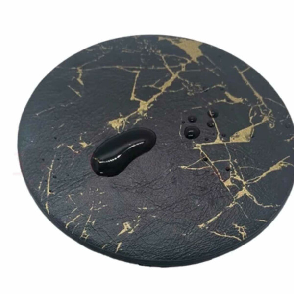 4-pakke glas baserer sort marmor guld pu