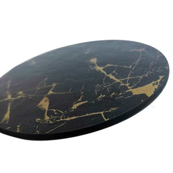 4-pakke glas baserer sort marmor guld pu