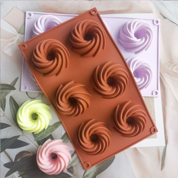 Silikon Ljusform Stearinljus DIY 6st Spiraler Donuts