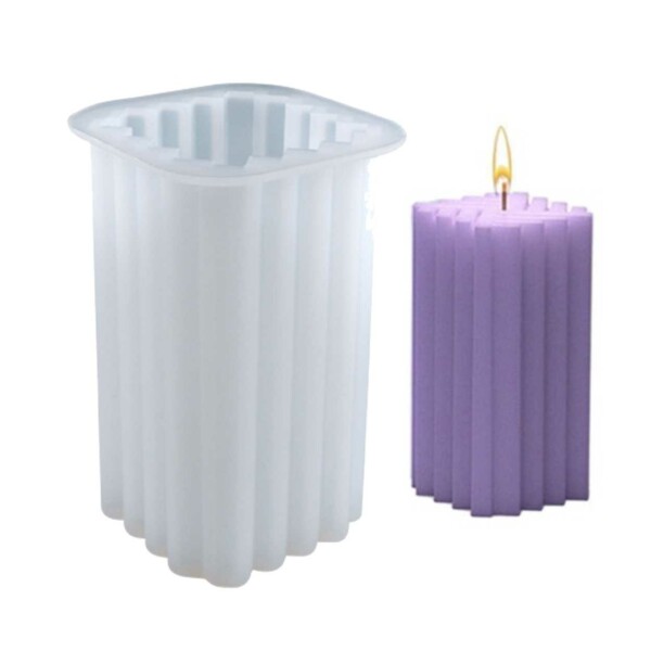 DIY Silikon Ljusform Ribbat Fyrkantigt Stearinljus
