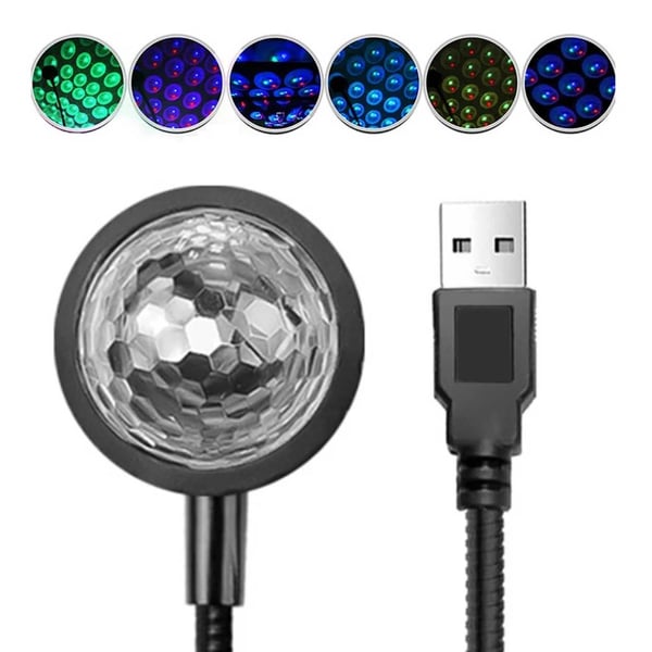 Mini USB LED Discolampa för Bil Nattlampa