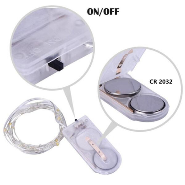 10-pack 1m Mini LED lyssløyfe Batteridrevet rosa