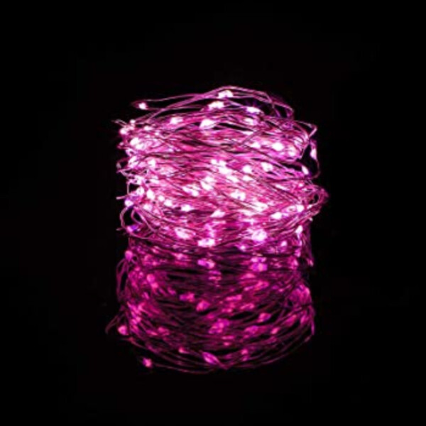 10-pack 1m Mini LED lyssløyfe Batteridrevet rosa