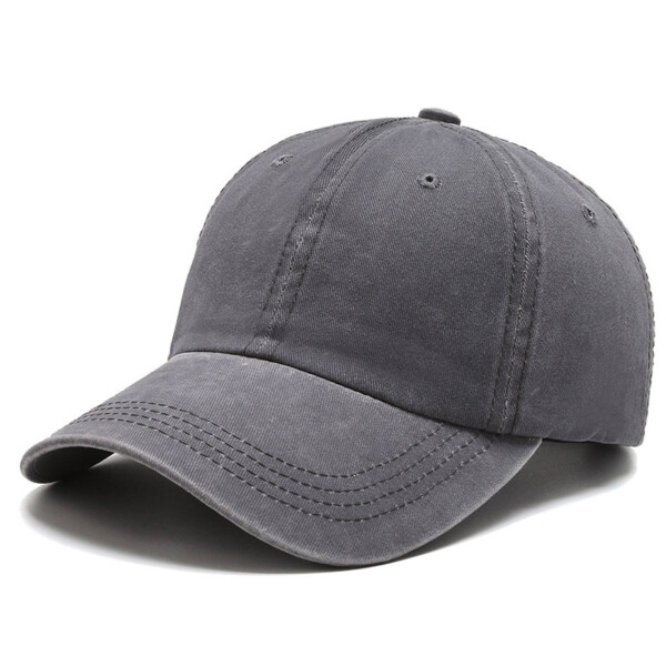 Keps Vintage Distressed Jeans Washed Strapback Grå