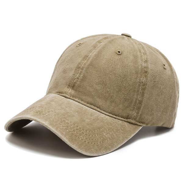 Keps Vintage Distressed Jeans Washed Strapback Khaki Beige