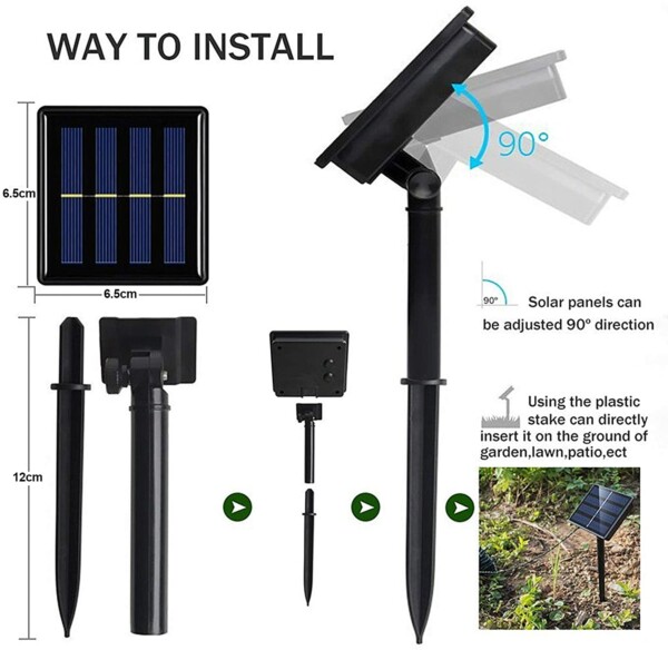 Solcell Rislampa Ljusslinga Papperslykta LED 3,5m 10 Lyktor