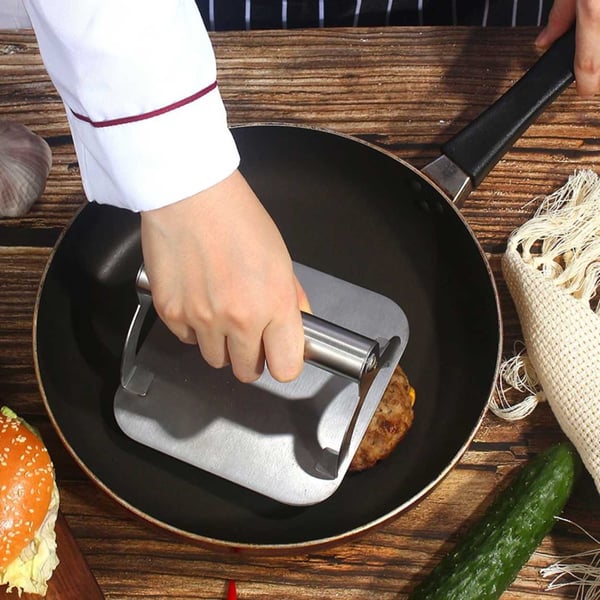 Smashjärn 100% Rostfritt Stål – Hamburgerpress för Grill och Spis