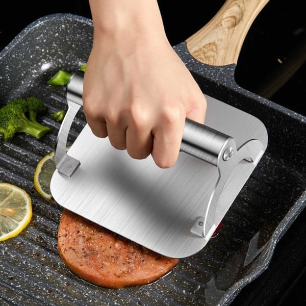 Smashjärn 100% Rostfritt Stål – Hamburgerpress för Grill och Spis