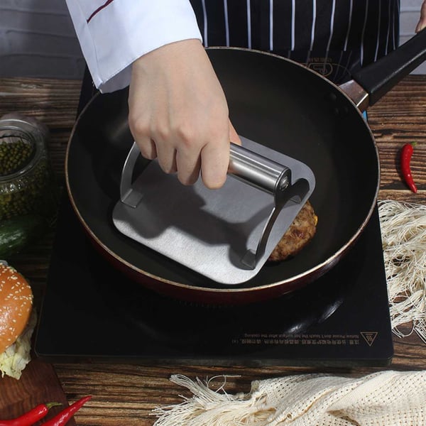 Smashjärn 100% Rostfritt Stål – Hamburgerpress för Grill och Spis