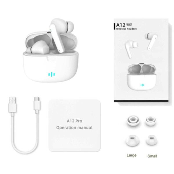 Helt trådløs Pro TWS Bluetooth-stereohodetelefoner USB-C rosa