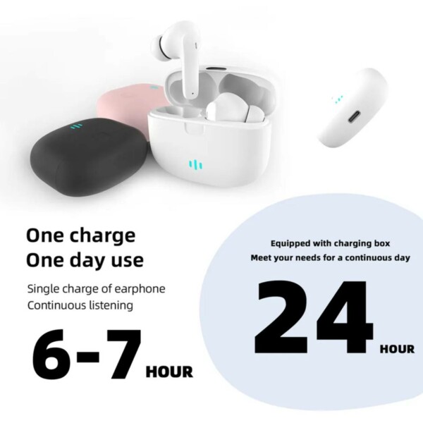 Helt trådløs Pro TWS Bluetooth-stereohodetelefoner USB-C rosa