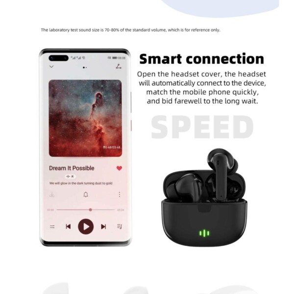 Helt trådløs Pro TWS Bluetooth-stereohodetelefoner USB-C rosa