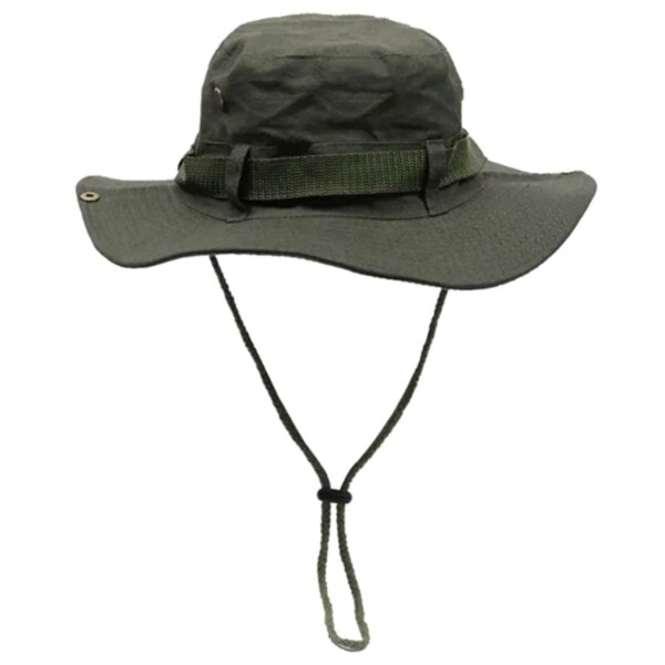 Hatt med Snöre Boonie Hat Brim Solhatt Grön